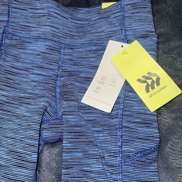 Girls' Mid-Rise Leggings All In Motion Blue XS(4/5) UPF 50+. NWT. Q - Picture 2 of 6